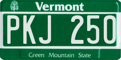 VT license plate PKJ250