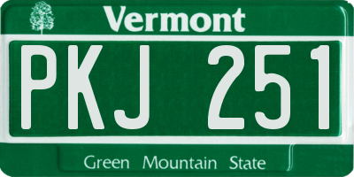VT license plate PKJ251