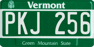 VT license plate PKJ256