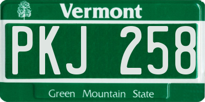 VT license plate PKJ258