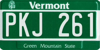 VT license plate PKJ261