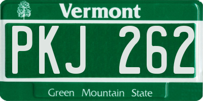 VT license plate PKJ262