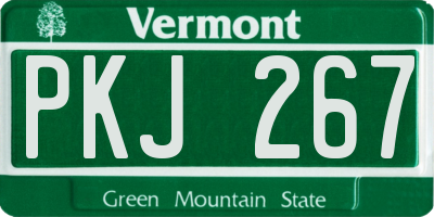 VT license plate PKJ267