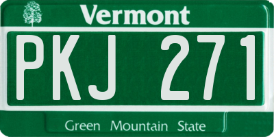 VT license plate PKJ271