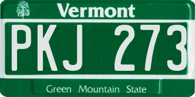 VT license plate PKJ273
