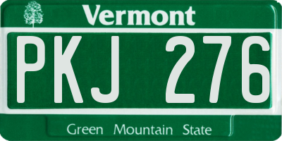VT license plate PKJ276