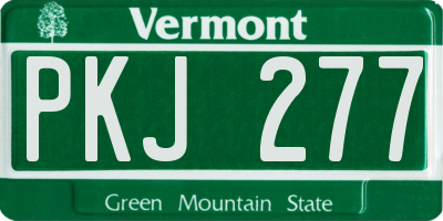VT license plate PKJ277