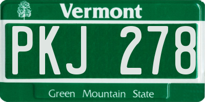 VT license plate PKJ278