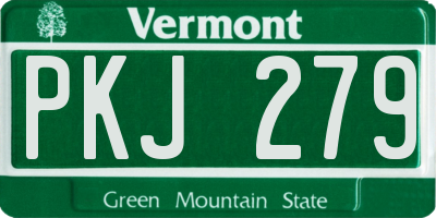 VT license plate PKJ279