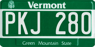 VT license plate PKJ280