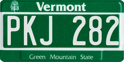 VT license plate PKJ282