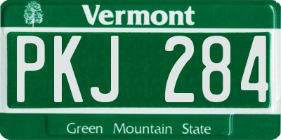 VT license plate PKJ284