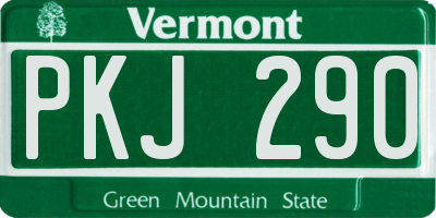 VT license plate PKJ290