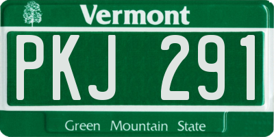 VT license plate PKJ291