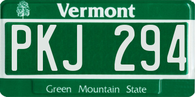 VT license plate PKJ294