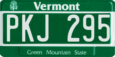 VT license plate PKJ295