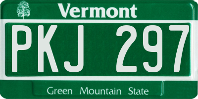 VT license plate PKJ297