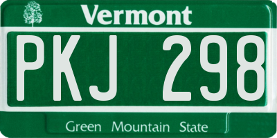 VT license plate PKJ298