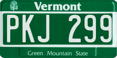 VT license plate PKJ299