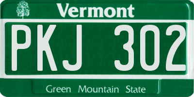 VT license plate PKJ302