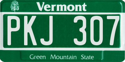 VT license plate PKJ307