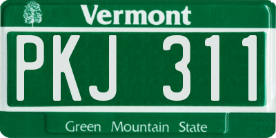 VT license plate PKJ311