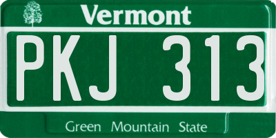 VT license plate PKJ313