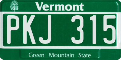 VT license plate PKJ315