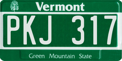 VT license plate PKJ317