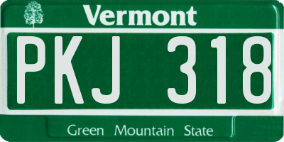 VT license plate PKJ318