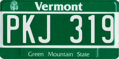 VT license plate PKJ319