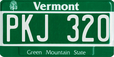 VT license plate PKJ320