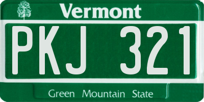 VT license plate PKJ321