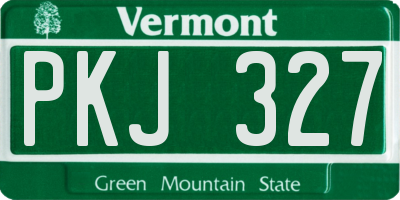 VT license plate PKJ327