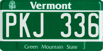 VT license plate PKJ336