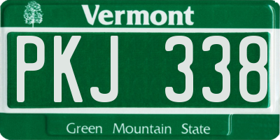 VT license plate PKJ338