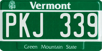 VT license plate PKJ339