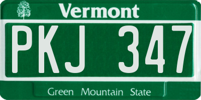 VT license plate PKJ347