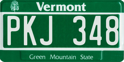VT license plate PKJ348