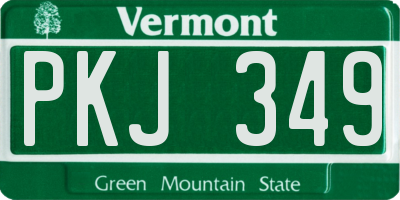 VT license plate PKJ349