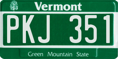 VT license plate PKJ351