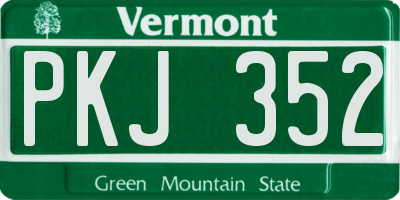 VT license plate PKJ352