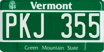 VT license plate PKJ355