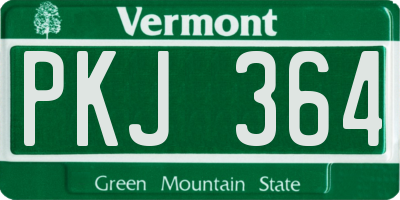 VT license plate PKJ364