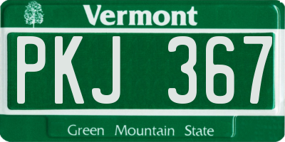 VT license plate PKJ367