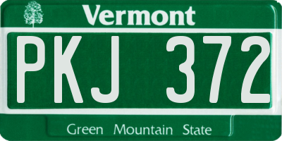 VT license plate PKJ372