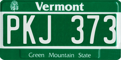 VT license plate PKJ373