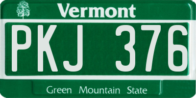 VT license plate PKJ376