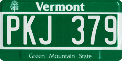 VT license plate PKJ379