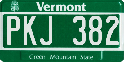 VT license plate PKJ382